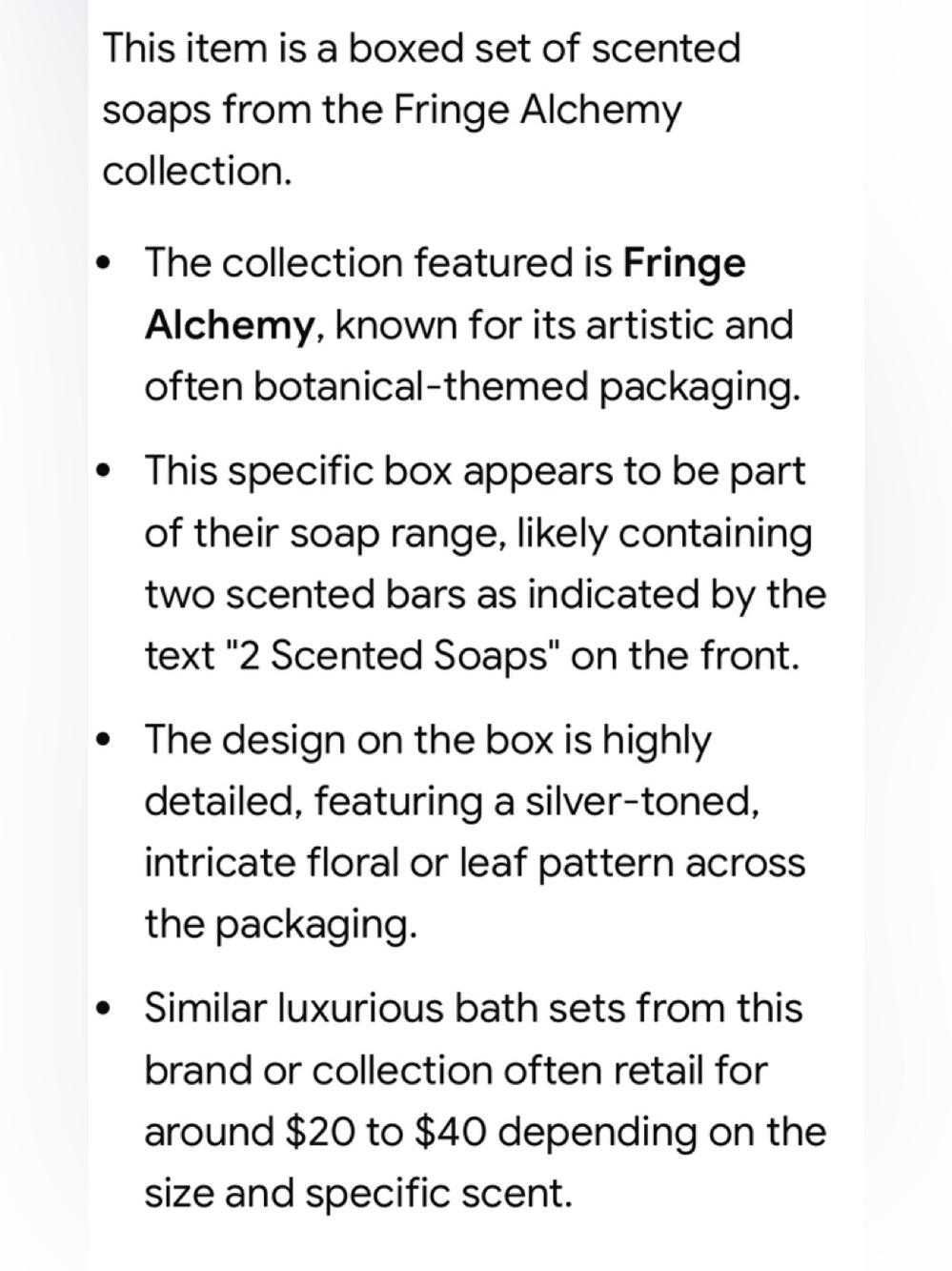 FRINGE ALCHEMY  COLLECTION3 scented soaps NIB - Picture 3 of 9